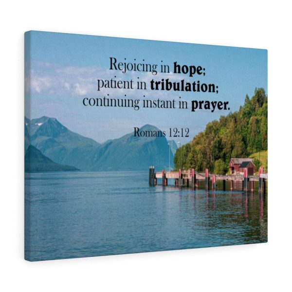 Scripture Canvas Rejoicing in Hope Romans 12:12 Christian Bible Verse Meaningful Framed Prints, Canvas Paintings - Image 2