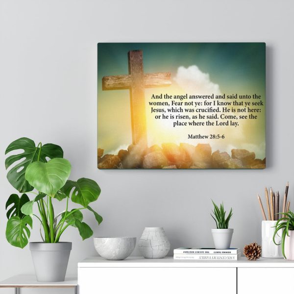 Bible Verse Canvas Fear Not Ye Matthew 28:5-6 Christian Scripture Ready to Hang Faith Print Framed Prints, Canvas Paintings - Image 4