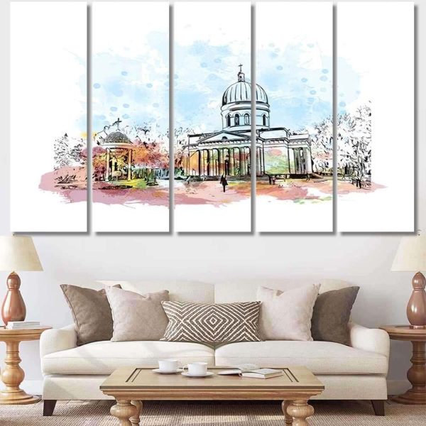 Building View Landmark Chisinau Capital Eastern Christian Premium Multi Canvas Prints, Multi Piece Panel Canvas Luxury Gallery Wall Fine Art Print - Image 8