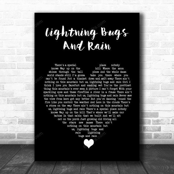 Whiskey Myers Lightning Bugs And Rain Black Heart Song Lyric Art Music Print - Canvas Print Wall Art Home Decor