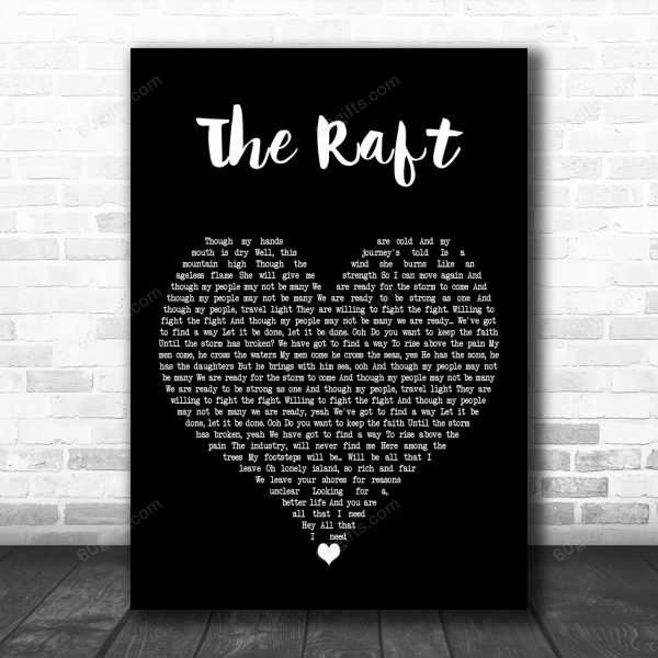 Fat Freddy?s Drop The Raft Black Heart Decorative Art Gift Song Lyric Print - Canvas Print Wall Art Home Decor