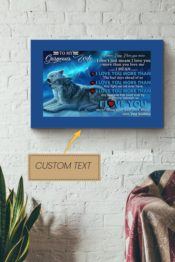 Personalized Gift For Wife From Husband Matte Wolf Canvas Love Gift For Valentine Day Lover Crush Canvas Gallery Painting Wrapped Canvas Framed Prints, Canvas Paintings - Image 2