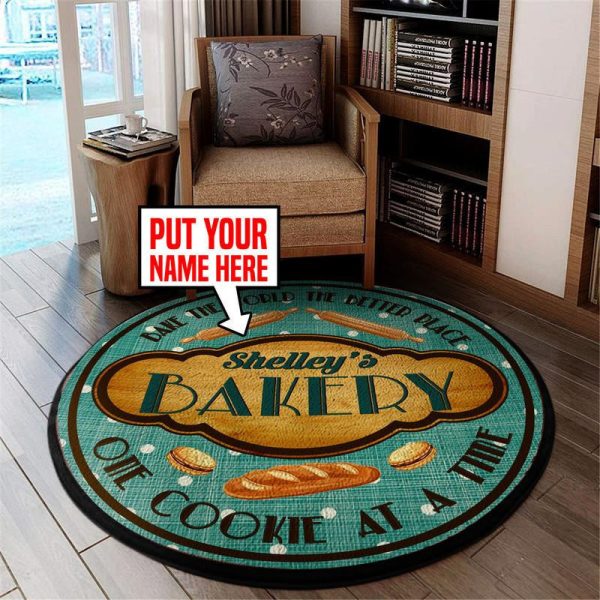 Personalized Bakery Living Room Round Mat Circle Rug