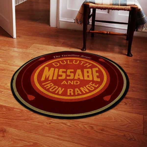 Duluth Round Mat Duluth Missabe & Iron Range Railroad Round Floor Mat Room Rugs Carpet Outdoor Rug Washable Rugs