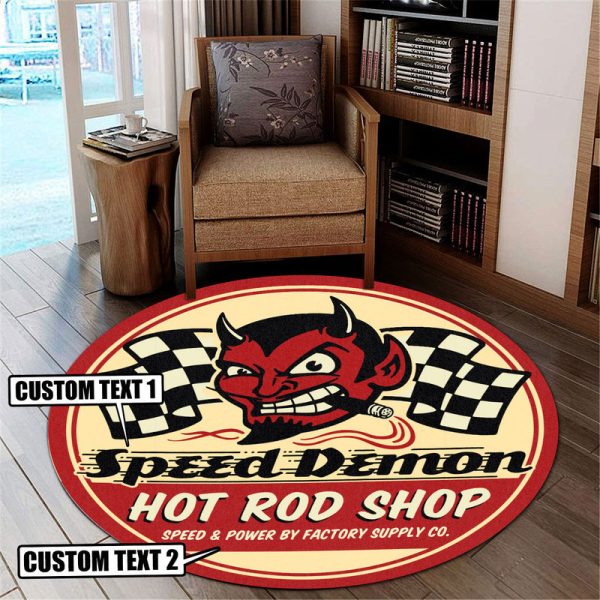 Personalized Hot Rod Round Mat Round Floor Mat Room Rugs Carpet Outdoor Rug Washable Rugs - Image 2