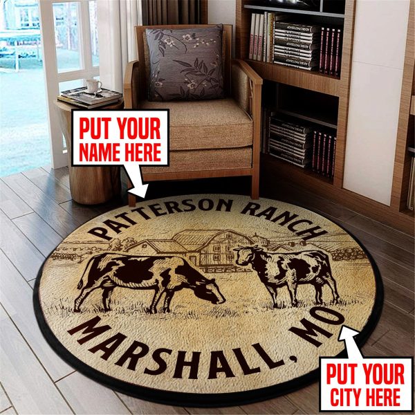 Personalized Ranch Round Mat Round Floor Mat Room Rugs Carpet Outdoor Rug Washable Rugs - Image 2