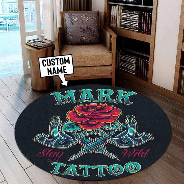 Personalized Tattoo Studio Round Mat - Image 3