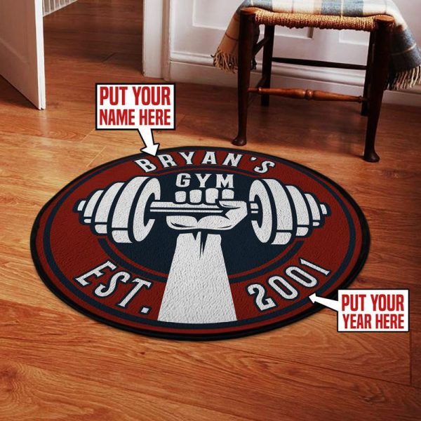 Personalized Gym Round Mat 06501 Living Room Rugs, Bedroom Rugs, Kitchen Rugs - Image 2