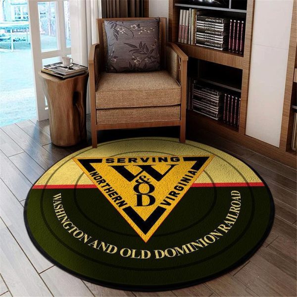 Wnod Living Room Round Mat Circle Rug Washington & Old Dominion Railway - Image 2