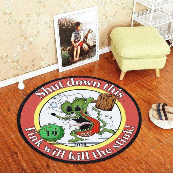 Rat Fink Hot Rod Living Room Round Mat Circle Rug