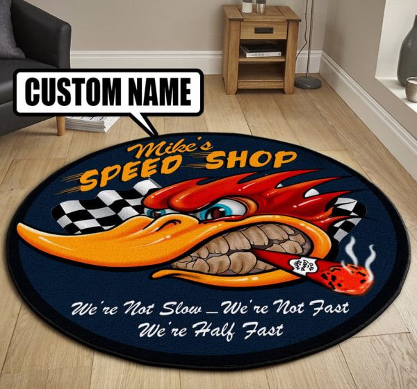 Personalized Chop Shop Hot Rod Round Mat Round Floor Mat Room Rugs Carpet Outdoor Rug Washable Rugs - Image 3