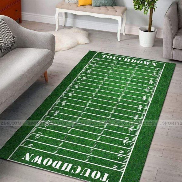 Football Field Rectangle Rug Carpet Washable Rugs - Image 2