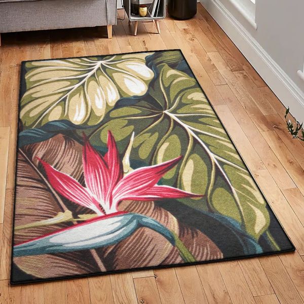 Bird Dining Room Rug Bird Of Paradise Rug Rectangle Rugs Washable Area Rug Non-Slip Carpet For Living Room Bedroom - Image 2