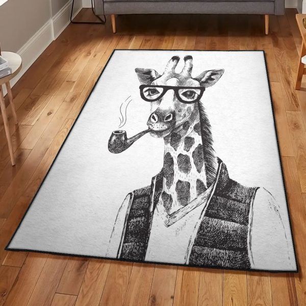 Little Giraffe Kitchen Rugs Giraffe Rug Rectangle Rugs Washable Area Rug Non-Slip Carpet For Living Room Bedroom