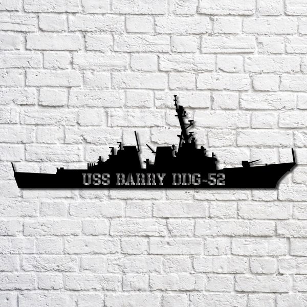 Uss Barry Ddg 52 Navy Ship Metal Art, Custom Us Navy Ship Cut Metal Si