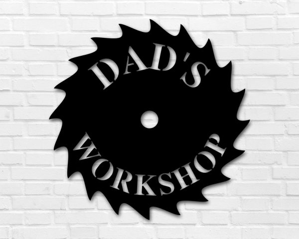 Dad's Workshop Metal Sign, Custom Garage Sign, Personalized Father's D