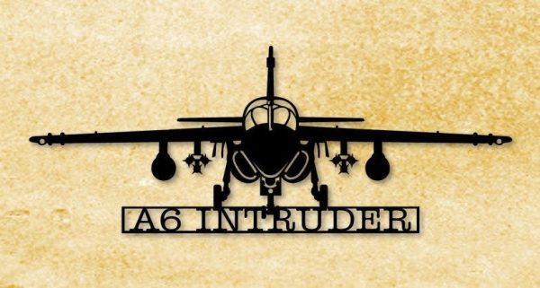 A6 Intruder Naval Attack Aircraft Metal Sign, Cut Metal Sign Wall Deco