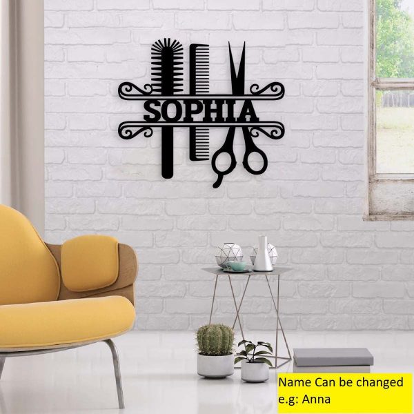 Personalized Hair Stylist Metal Sign, Cut Metal Sign, Metal Wall Art, - Image 2