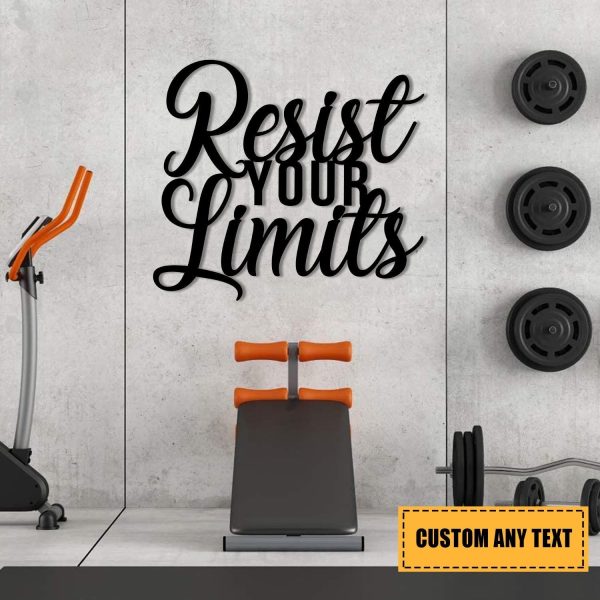 Resist Your Limits Metal Gym Sign, Metal Laser Cut Metal Signs Custom - Image 3