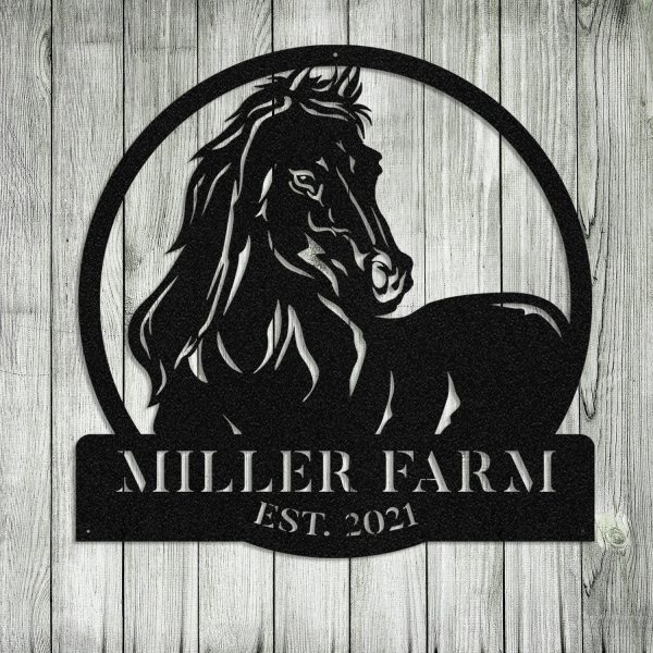 Personalized Metal Farm Sign Horse Monogram Custom Outdoor Farmhouse R - Image 3