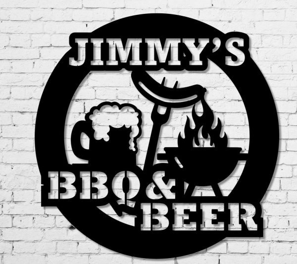 Metal Bbq Sign Custom Bbq Sign Beer & Bbq Grilling Gifts Father's Day