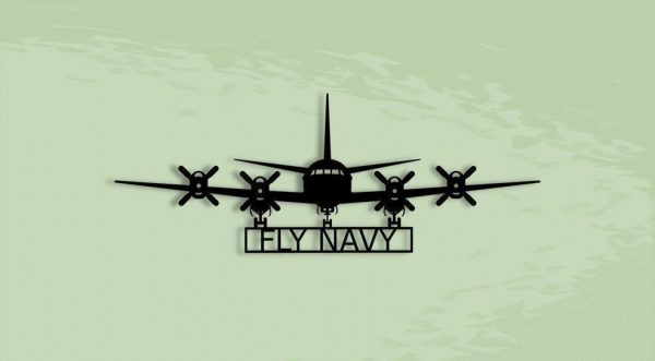 P3 Fly Navy P3 Orion Naval Aircraft Metal Sign Cut Metal Sign Wall Dec