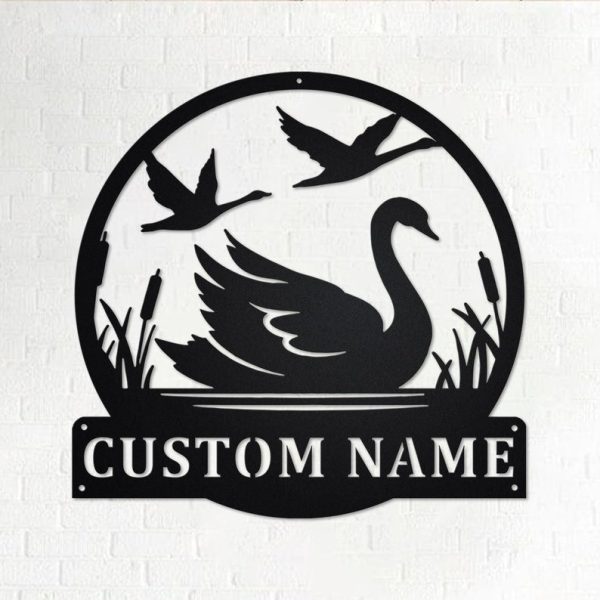 Custom Swan Personalized Swan Name Sign Decoration For RoomSwan Custom