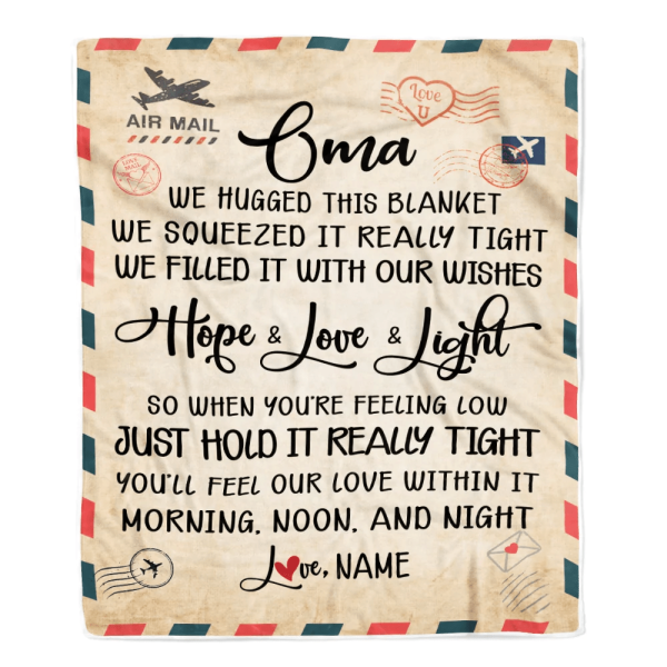 Personalized Oma Blanket From Grandkids We Hugged This Blanket Mail Le