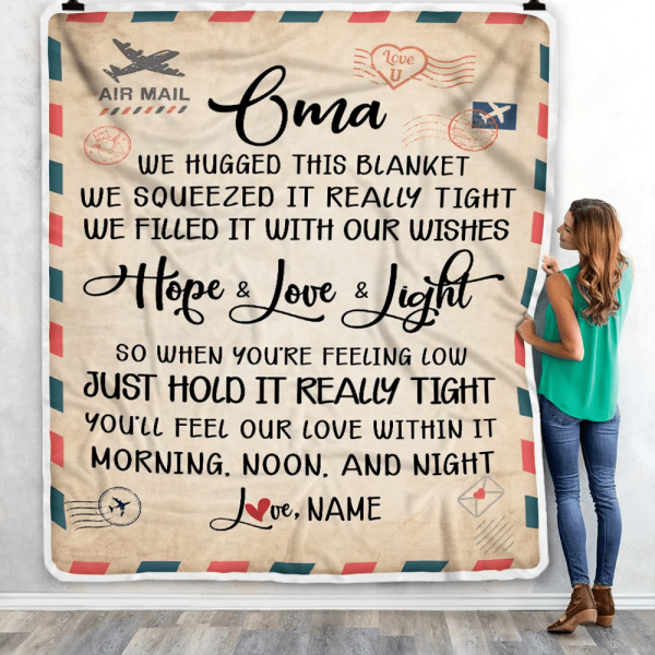 Personalized Oma Blanket From Grandkids We Hugged This Blanket Mail Le - Image 3