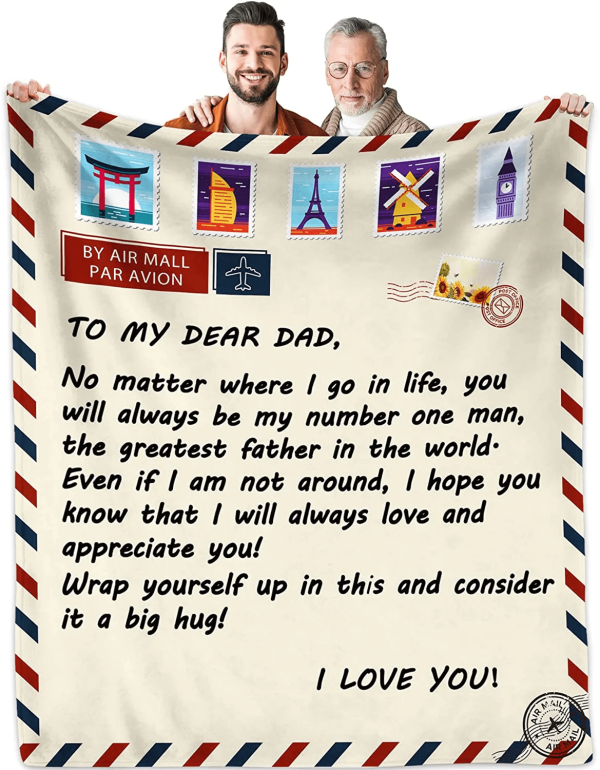 Fathers Day to My Dad Gifts from Daughter Blanket - Image 4