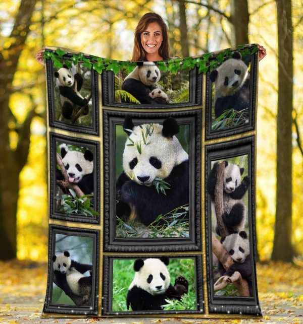 3d Panda Wild Animals Fleece Blanket