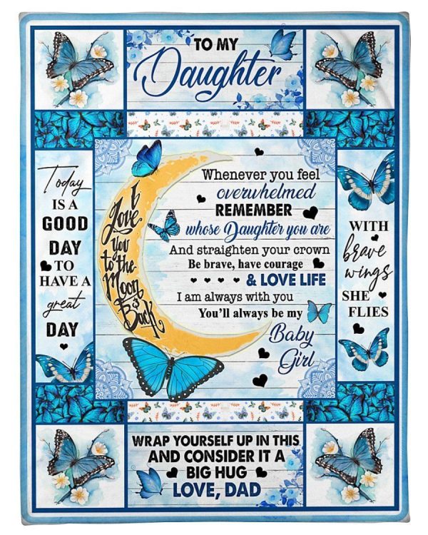 Always With You Butterfly Fleece Blanket To Daughter Fleece Blanket