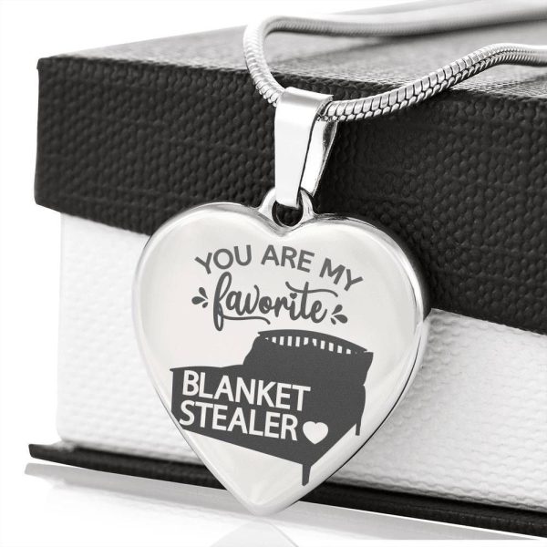 Gift For Wife Silver Heart Pendant Necklace You Are My Favorite Blanke