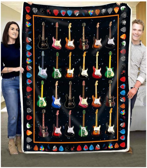 Blanket Guitar Colorful Design Gift For Guitar Lovers