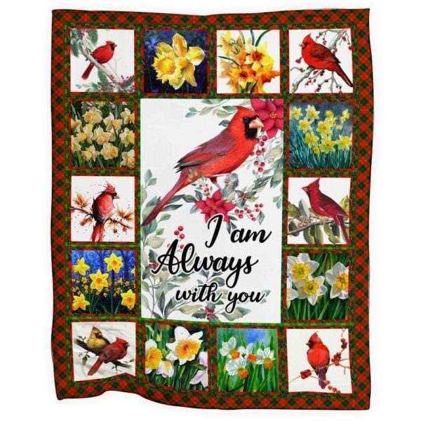 I'm Always With You Cardinal Bird Fleece Blanket Giving Wife - Image 2