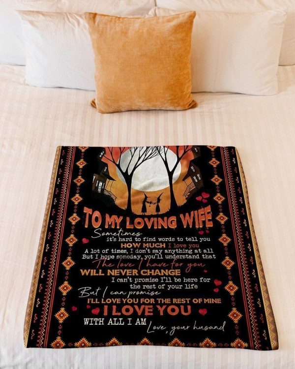 I Love You With All I Am For Loving Wife Printed Fleece Blanket - Image 2