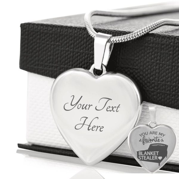 Gift For Wife Silver Heart Pendant Necklace You Are My Favorite Blanke - Image 3