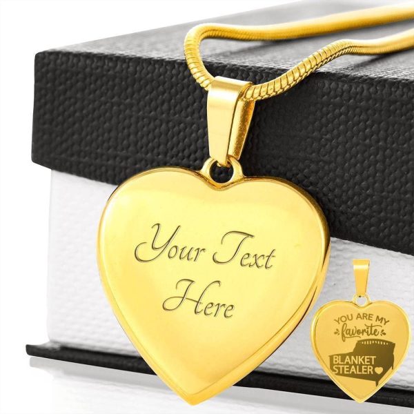 Gift For Wife Silver Heart Pendant Necklace You Are My Favorite Blanke - Image 5