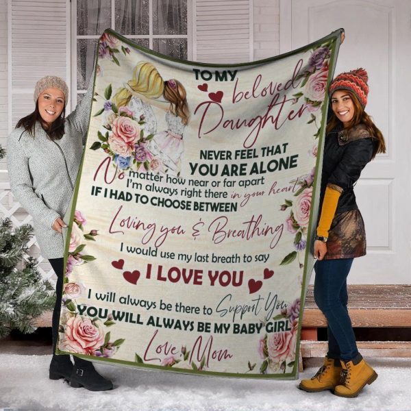 To My Beloved Daughter Mom And Daughter Fleece Blanket - Image 2