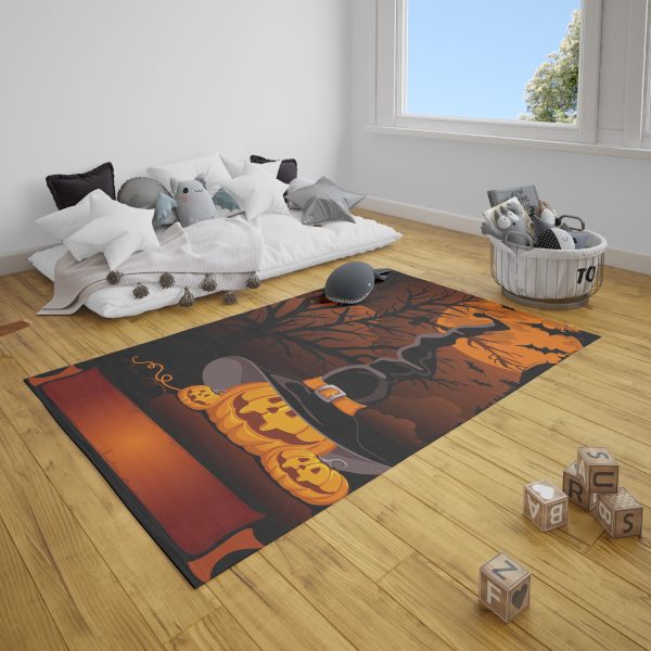 Perfect Halloween Home Depot Carpet Scary Pumpkin bed room Indoor Outdoor Area Rug Carpet 2 - Image 3