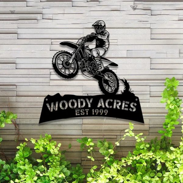 Custom Dirt Bike Metal Wall Art With Led Lights, Personalized Motocros - Image 4