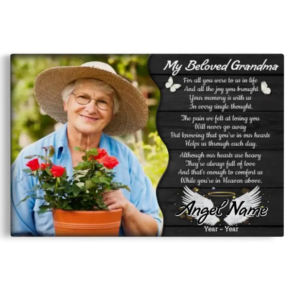 Personalized Canvas Prints, Custom Photo, Memorial Gifts, Sympathy Gifts, My Beloved Grandma, Memorial Loss Of Grandma Dem Canvas - Image 8