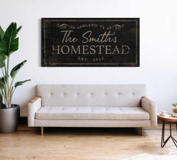 Personalized Homestead Sign Family Name Wall Art Rustic Vintage Farmho - Image 2