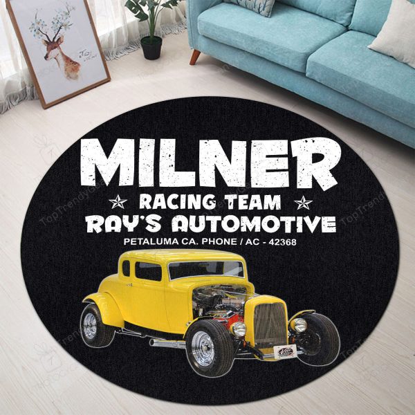 Milner Racing Team Hot Rod Round Mat Round Floor Mat Room Rugs Carpet Outdoor Rug Washable Rugs - Image 2