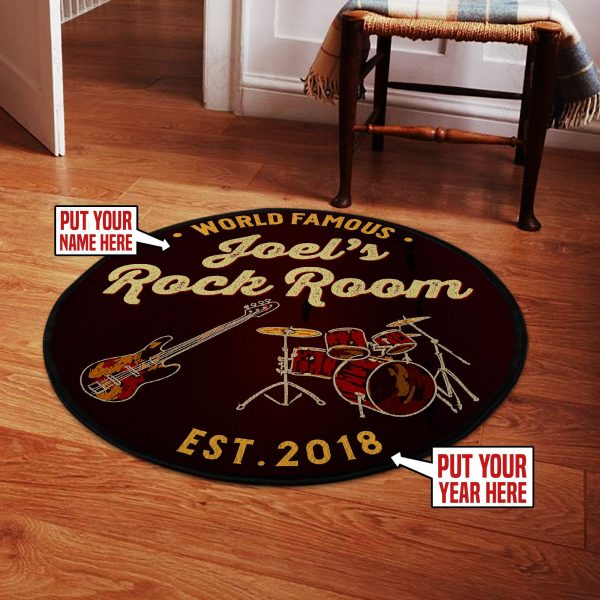 Personalized Rock Room Round Mat Round Floor Mat Room Rugs Carpet Outdoor Rug Washable Rugs