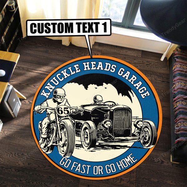 Personalized Hot Rod Go Fast Or Go Home Round Mat Round Floor Mat Room Rugs Carpet Outdoor Rug Washable Rugs - Image 3