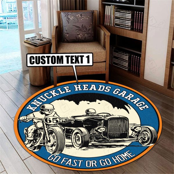 Personalized Hot Rod Go Fast Or Go Home Round Mat Round Floor Mat Room Rugs Carpet Outdoor Rug Washable Rugs