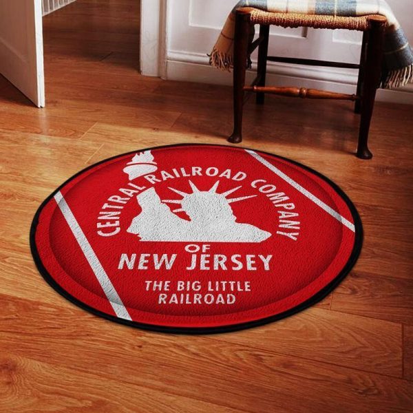 Cnj Round Mat Central Railroad Of New Jersey Railroad Round Floor Mat Room Rugs Carpet Outdoor Rug Washable Rugs