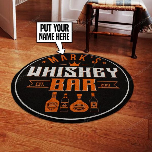 Personalized Whiskey Bar Round Mat Round Floor Mat Room Rugs Carpet Outdoor Rug Washable Rugs - Image 2