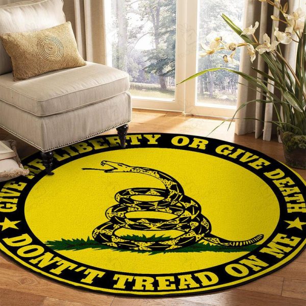 Don'T Treat On Me Give Me Liberty Or Give Me Death Round Mat Round Floor Mat Room Rugs Carpet Outdoor Rug Washable Rugs